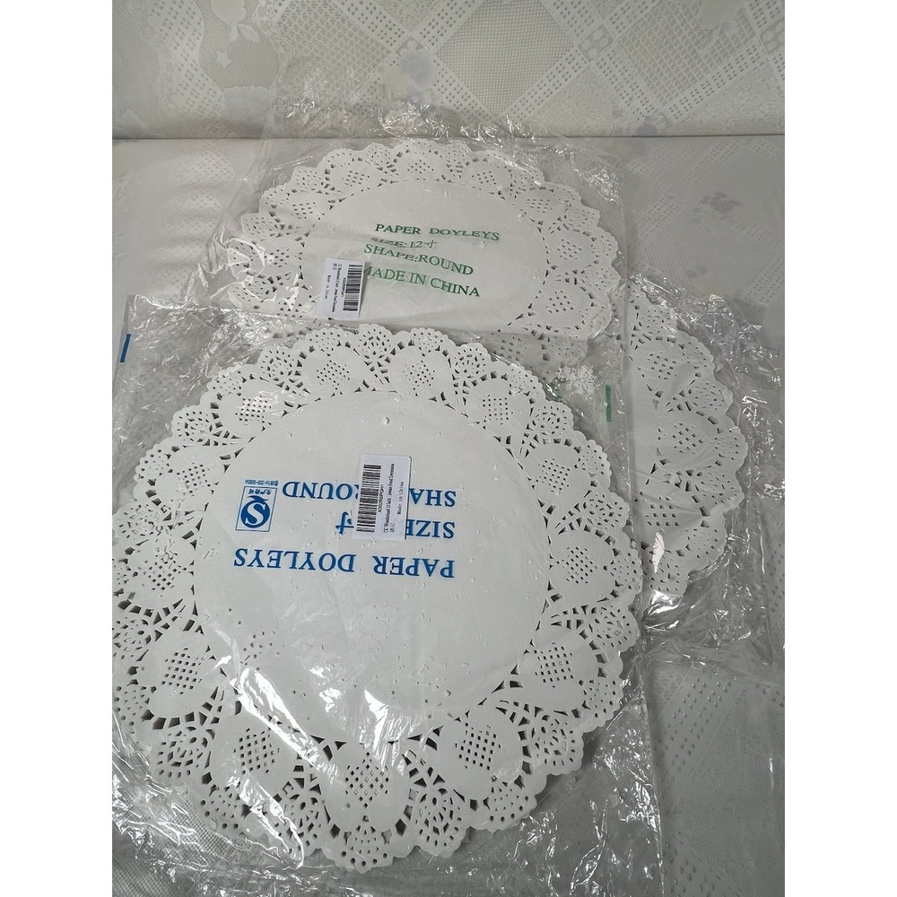 300‎ pcs 12" INCH WHITE PAPER Round Doilies LACY ROUND